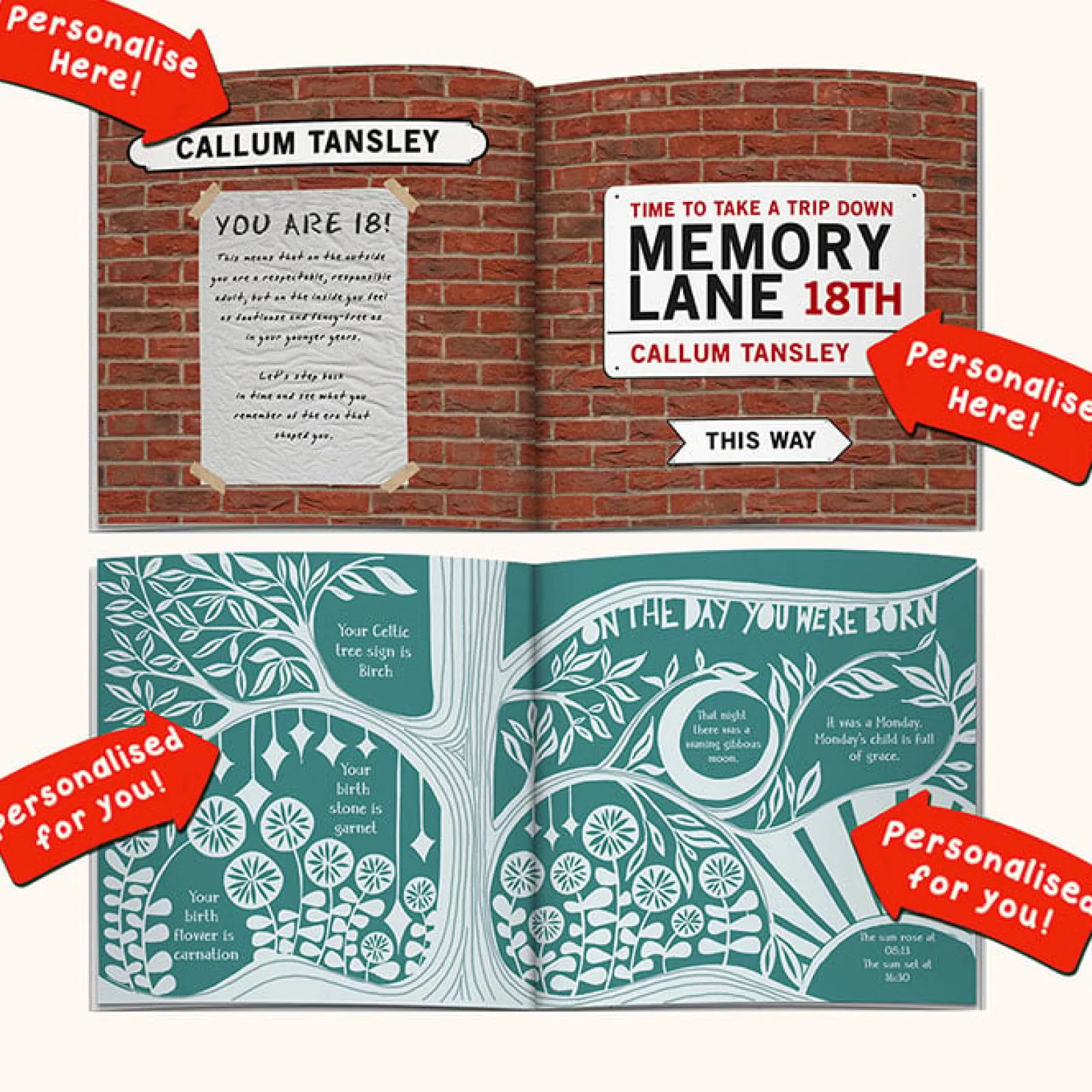 Best Personalised Book - Memory Lane 18th Birthday 18Th Birthday|Books