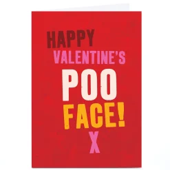 New Personalised Brainbox Candy Valentine's Day Card - Poo Face x Funny