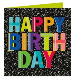 Online Personalised Bright Ideas Birthday Card - Colourful Letters Premium Square|For Everyone
