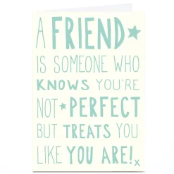 Card Factory Personalised Card - A Friend is Someone Who...