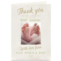 Card Factory Personalised Card - Baby Thank You