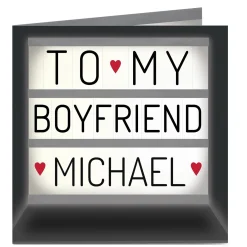 BOY Card Factory Personalised Card - Boyfriend Light Box