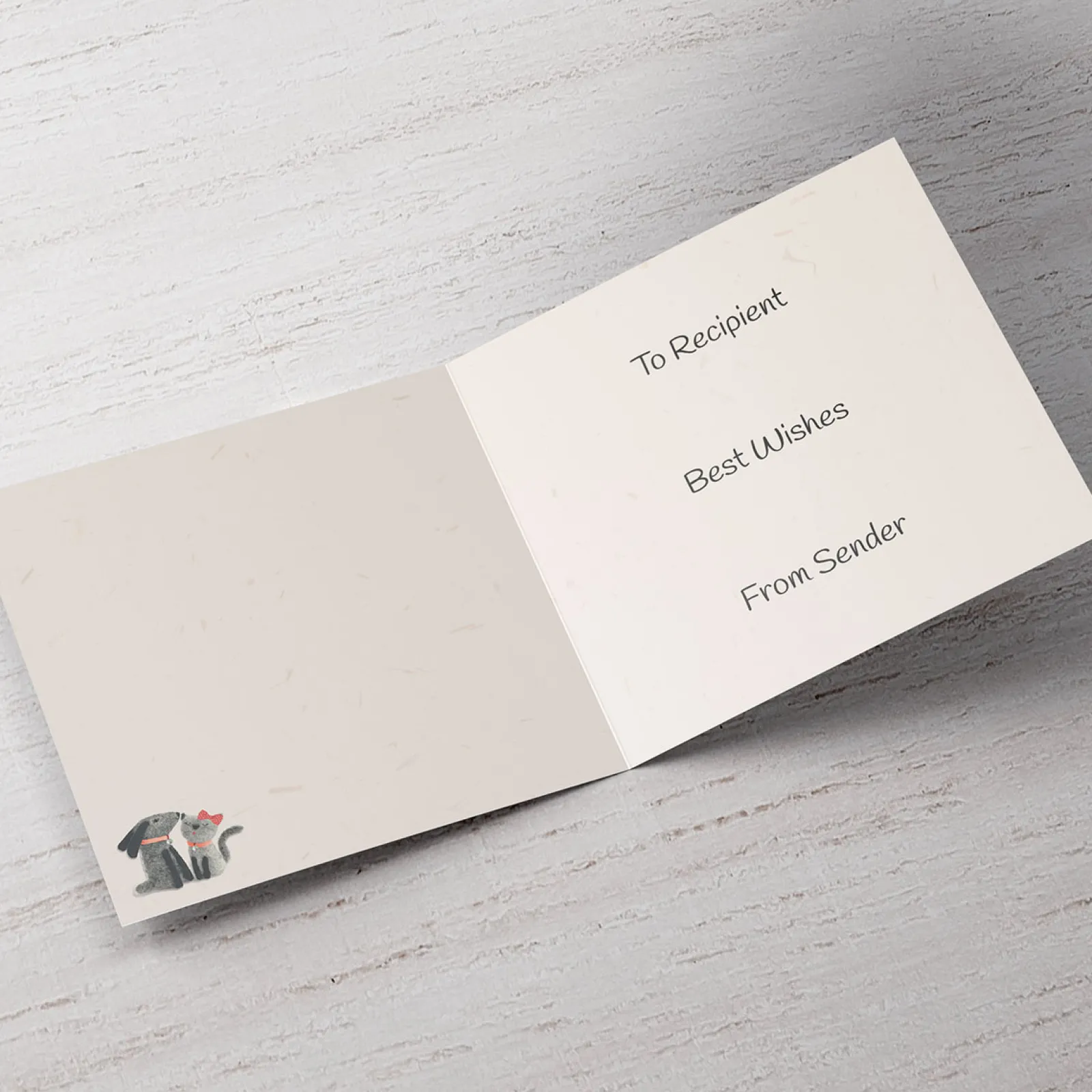 Personalised Card - Cat and Dog Fiance Premium Square|Anniversary