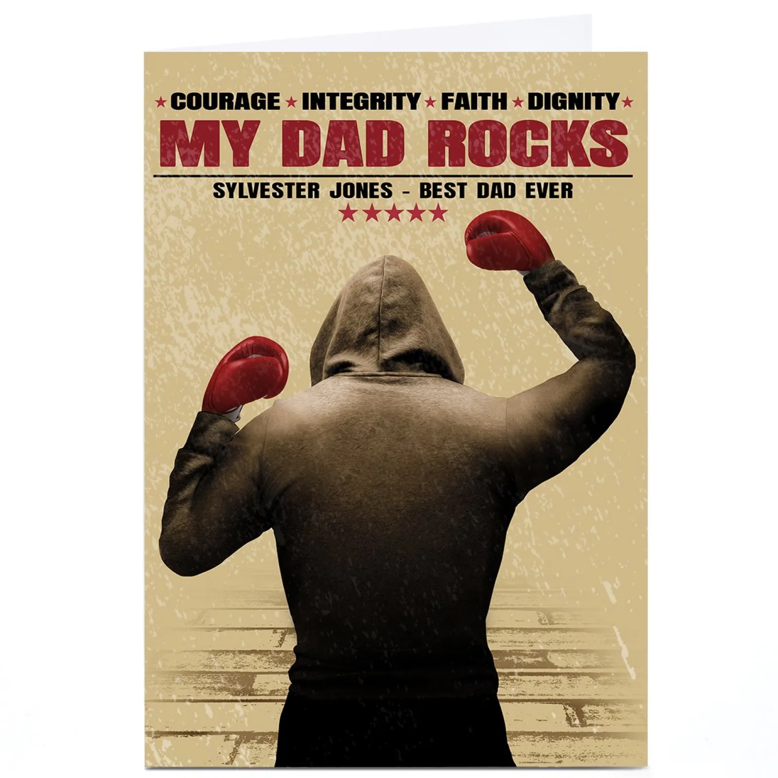 Card Factory Personalised Card - Dad Boxing Poster