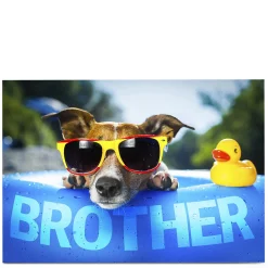 Discount Personalised Card - Dog In Sunglasses, Brother Kids For Brother|For Kids