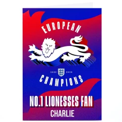 Kids Card Factory Personalised Card - England Lionesses No 1 Fan