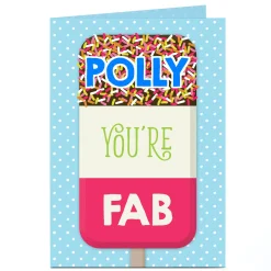 Kids Card Factory Personalised Card - Fab Lolly