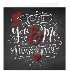 Card Factory Personalised Card - For Always & Ever