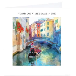 Hot Personalised Card - Gondola Painting Premium Square|Any Occasion