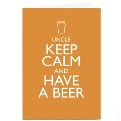Discount Personalised Card - Keep Calm And Have A Beer, Uncle For Uncle|Birthday