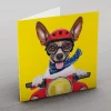 Card Factory Personalised Card - Motorbike Dog