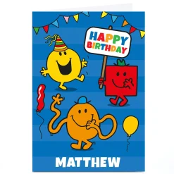 Clearance Personalised Card - Mr Men Birthday Kids Tv & Film|For Kids