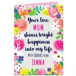 Card Factory Personalised Card - Mum Shines Bright Happiness