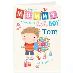Card Factory Personalised Card - Mummy From Little Boy