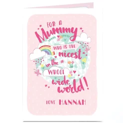Hot Personalised Card - Nicest Mummy For Mum|Thank You