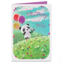 Card Factory Personalised Card - Panda & Balloons