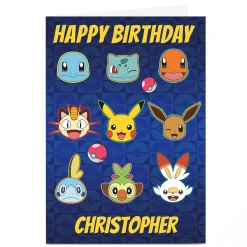 Hot Personalised Card - Pokemon Birthday Kids Tv & Film|For Kids