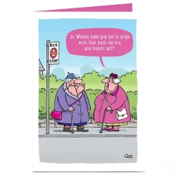 Card Factory Personalised Card - Push Up Bra Cartoon