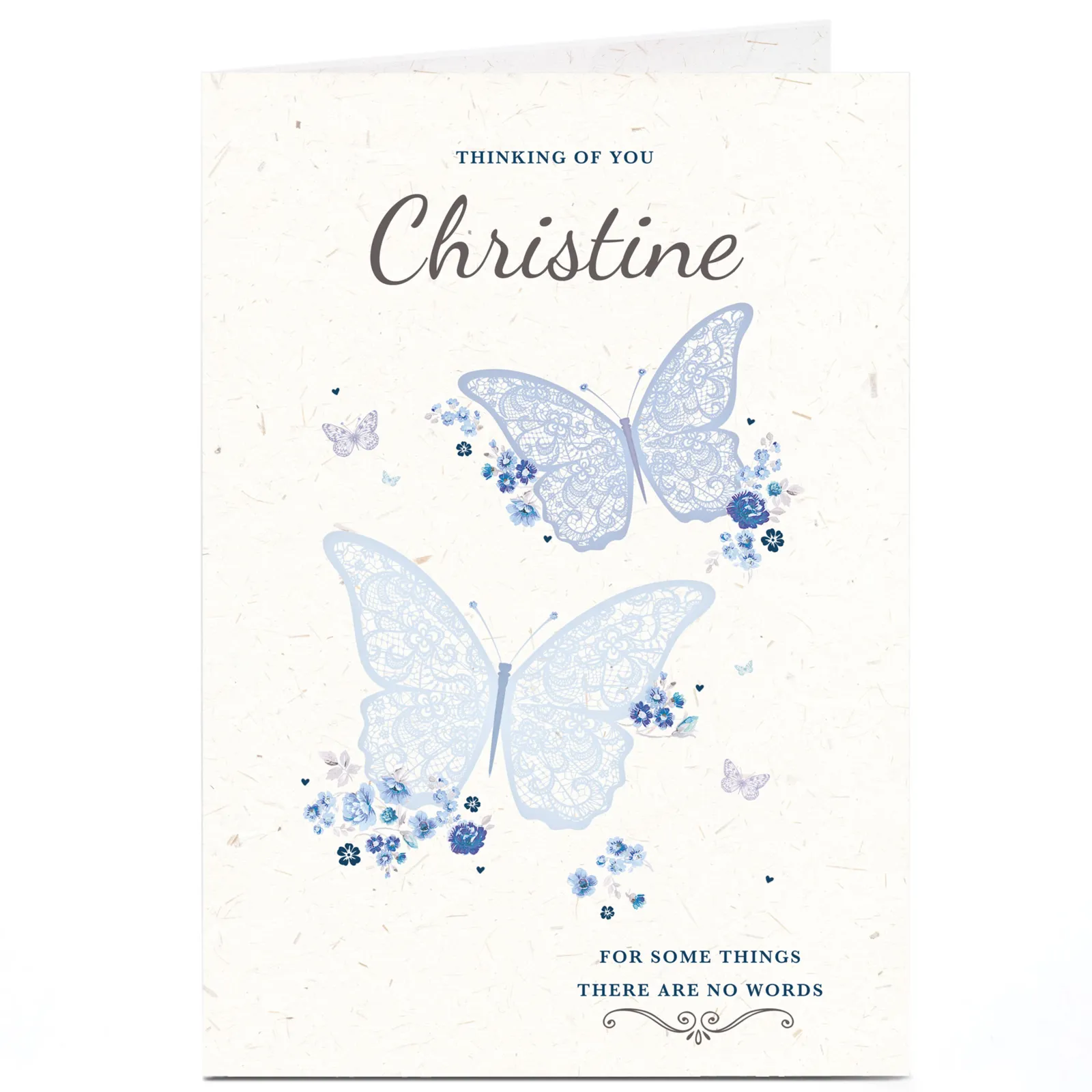 Online Personalised Card - Thinking Of You, Butterflies Thank You|Sympathy
