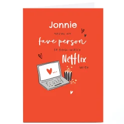 Personalised Card - To Binge Watch Netflix With BOY For Husband|For Boyfriend