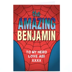 Clearance Personalised Card - Webbed Superhero Suit Kids Father's Day|Any Occasion