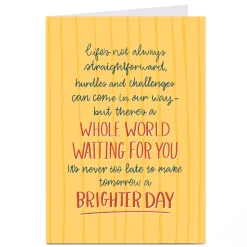 Card Factory Personalised Card - Whole World Waiting for You