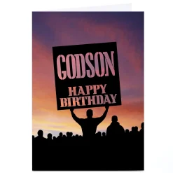 Card Factory Personalised Card With Any Message - Silhouette Sign In Sunset, Any recipient