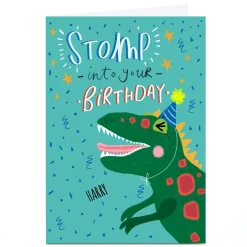 Personalised Carol Richardson Birthday Card - Dinosaur Stomp Kids For Son|For Nephew