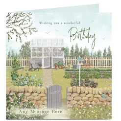 Card Factory Personalised Charity Birthday Card - Garden Scene
