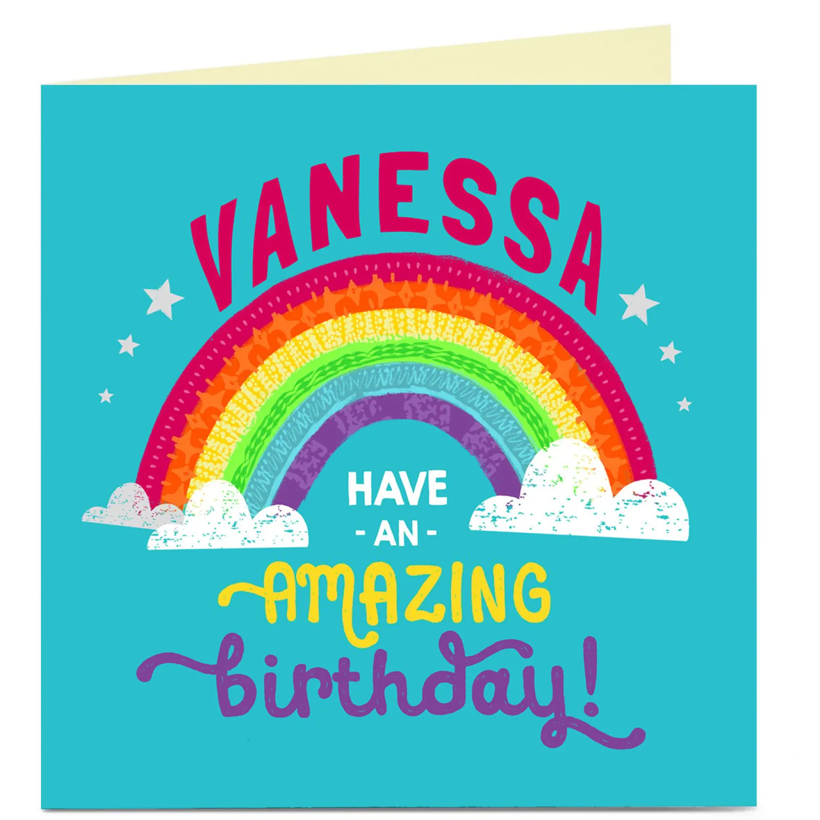 Kids Card Factory Personalised Charity Birthday Card - Rainbow