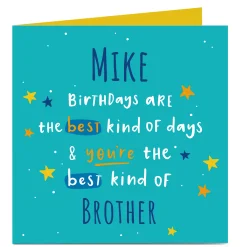Hot Personalised Charity Birthday Card - The Best Kind For Brother|Premium Square