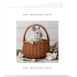 Kids Card Factory Personalised Charity Card - Bunny In A Basket