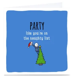 Personalised Cheeky Christmas Card - On The Naughty List Funny|Christmas