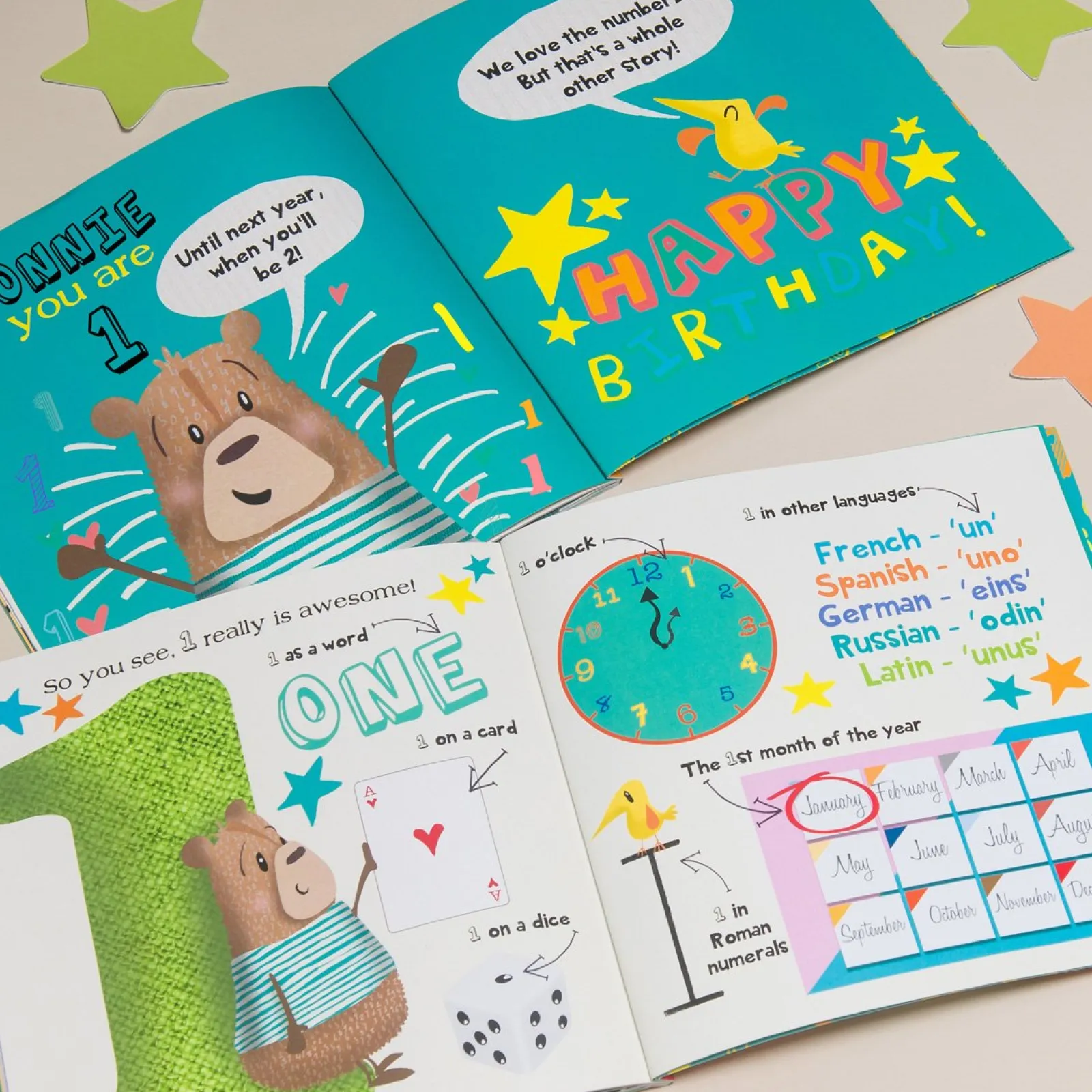 Kids Card Factory Personalised Children's Book - 'Wow You're One' 1st Birthday