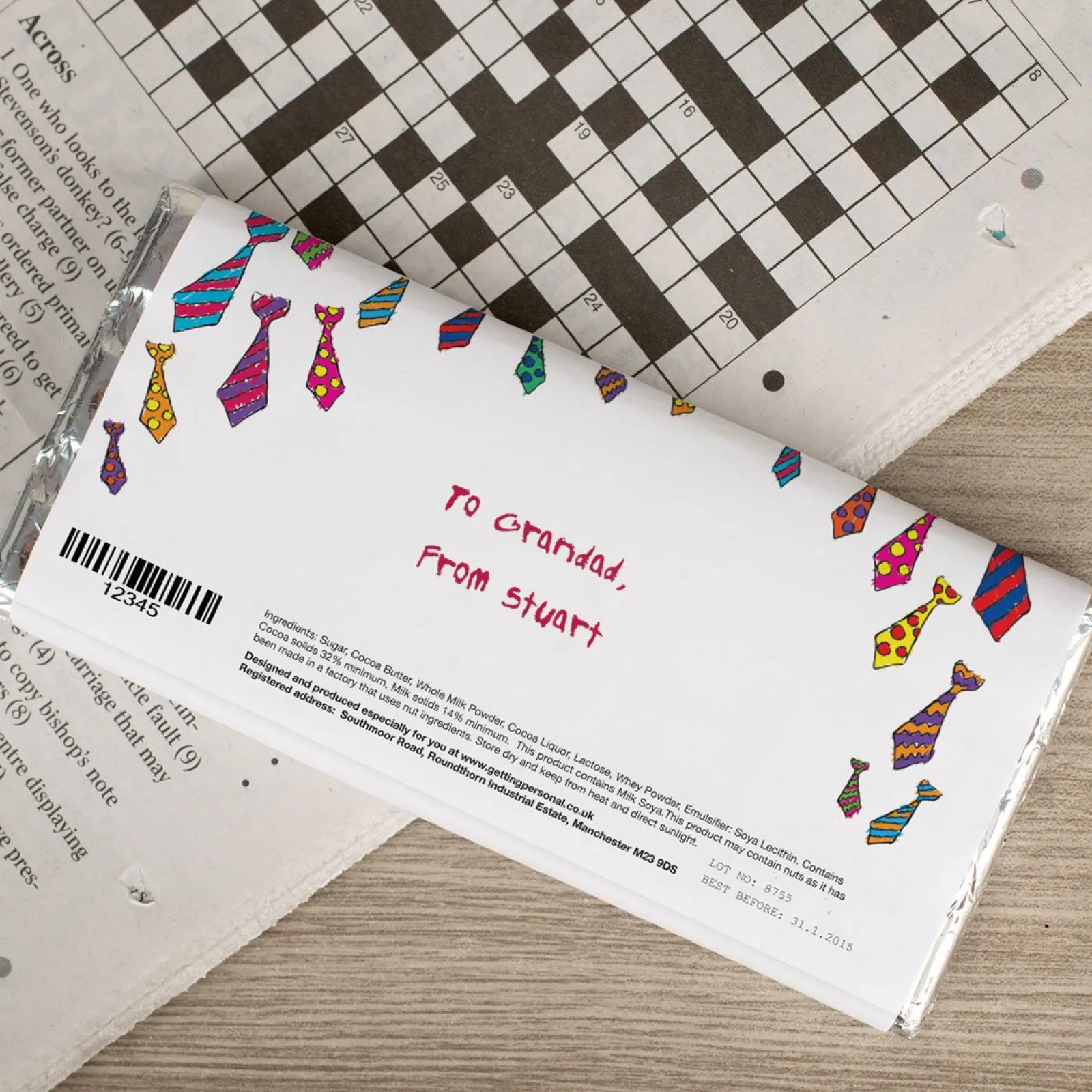 Hot Personalised Chocolate Bar - Grandad's Chocolate For Me Too Chocolate & Sweets|Gifts For Him