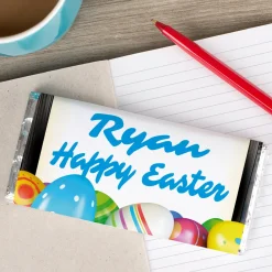 Kids Card Factory Personalised Chocolate Bar - Easter Eggs Blue