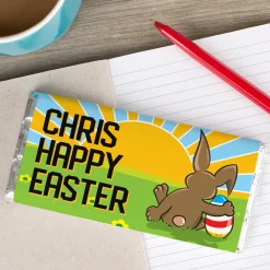 Kids Card Factory Personalised Chocolate Bar - Easter Bunny Sunset
