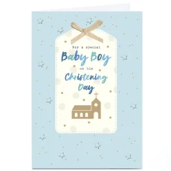 Card Factory Personalised Christening Card - For a Special Baby Boy