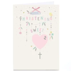 Discount Personalised Christening Card - Pink Sweet Christening