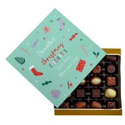 Online Personalised Christmas Belgian Chocolates - Festive Icons, Any Name Kids Chocolate & Sweets|Gifts For Couples