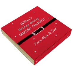 Kids Card Factory Personalised Christmas Belgian Chocolates - Holly Jolly Chocolates