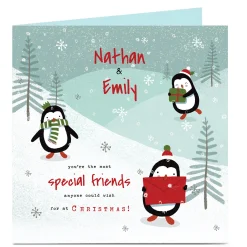 Card Factory Personalised Christmas Card - Penguins, Special Friends