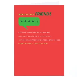 Card Factory Personalised Christmas Card - 4 Star Review, Friends