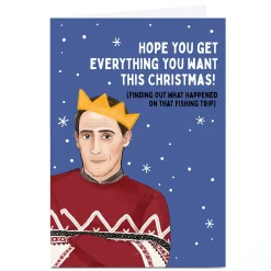 Card Factory Personalised Christmas Card - Fishing Trip