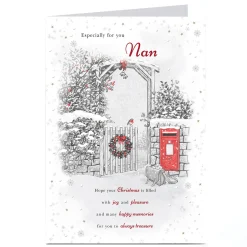 Best Personalised Christmas Card - Garden Gate, Nan Christmas