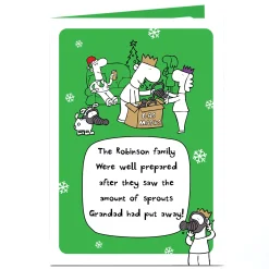Card Factory Personalised Christmas Card - Sprouts