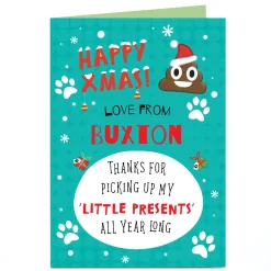 Sale Personalised Christmas Card - Thanks For Picking Up My Little Presents Christmas