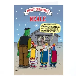 Hot Personalised Christmas Card - Frankenstein Funny|Christmas