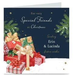 Card Factory Personalised Christmas Card - Friends Festive Wishes