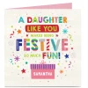 Discount Personalised Christmas Card - Bright Festive Fun, Daughter Premium Square|Christmas